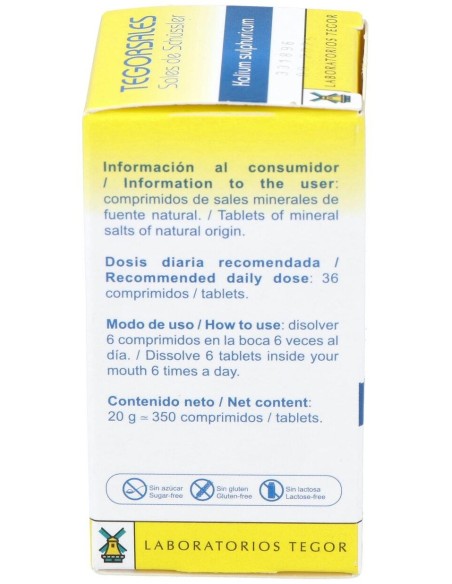 Tegorsal Nº 6 (20 G) Comprimidos de Tegor