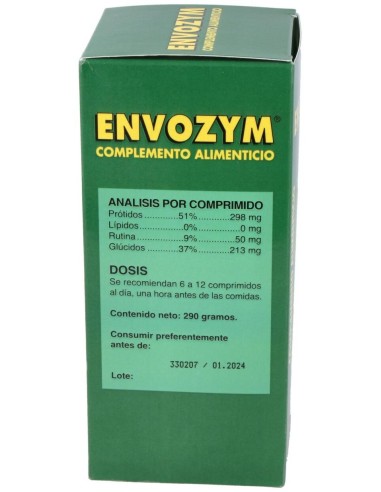Envozym  Complemento Alimenticio  500 Comp. de Goresi-Pharma