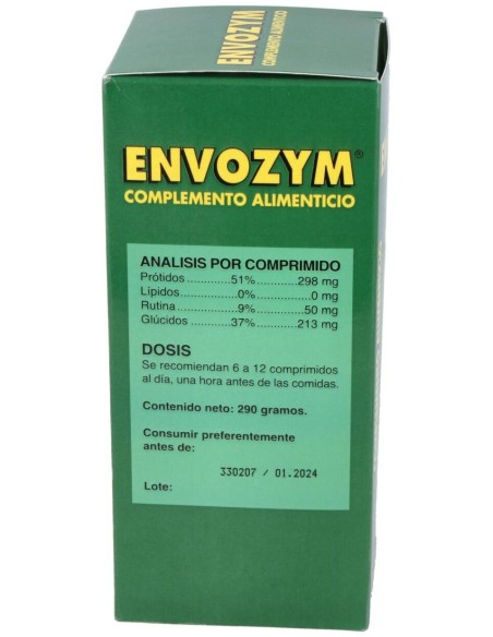 Envozym  Complemento Alimenticio  500 Comp. de Goresi-Pharma