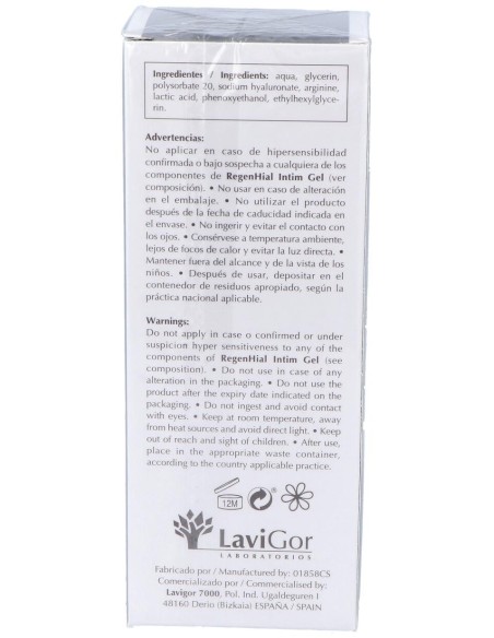 Regenhial Intim Gel 2X24Ml. de Lavigor