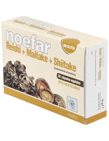 Reishi + Maitake + Shiitake 30Cap. de Noefar