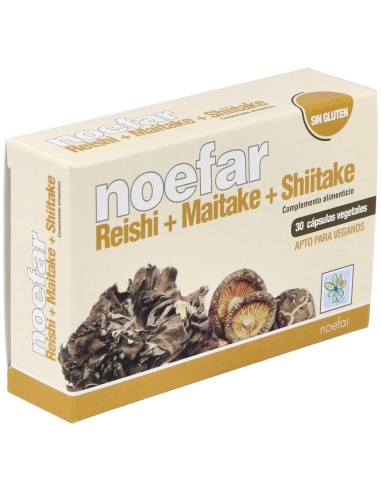 Reishi + Maitake + Shiitake 30Cap. de Noefar