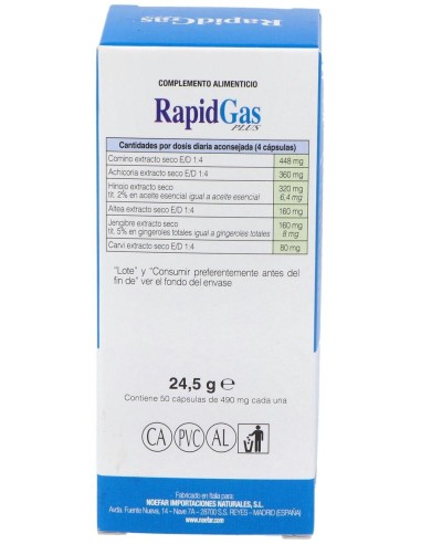 Rapidgas Plus 50Cap. de Noefar