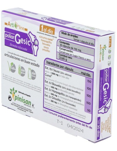 Poliar Gesic Artiline 30Cap. de Pinisan