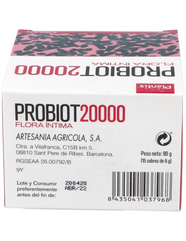 Probiot 20.000 Flora Intima 15Sbrs. de Artesania