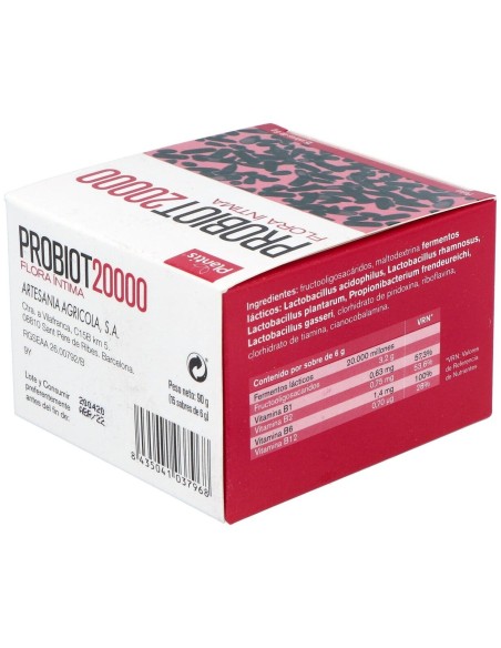 Probiot 20.000 Flora Intima 15Sbrs. de Artesania