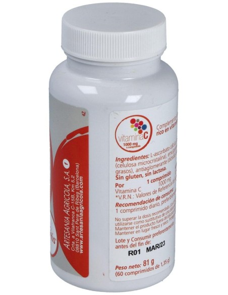 Vit C Plantis 60 Comp 1000 Mg de Artesania