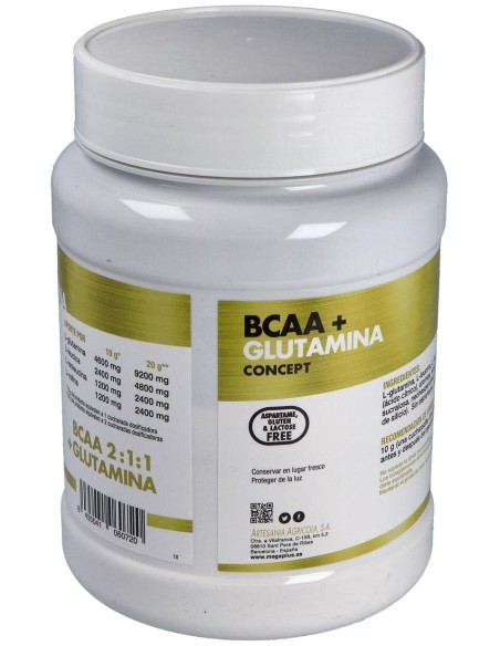 Bcaa+Glutamina Concept Limon 500Gr. de Mega Plus
