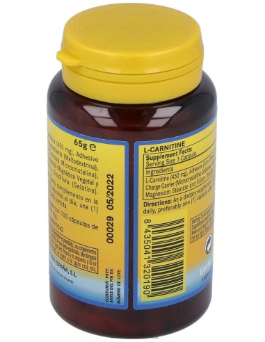 L-Carnitina 450Mg. 100Cap. de Nature Essential