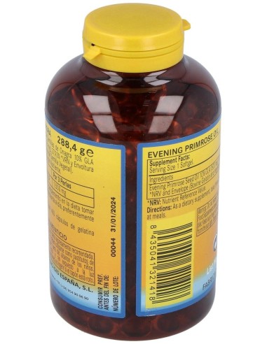 Aceite De Onagra 500Mg. (10% Gla) 400Perlas de Nature Essential