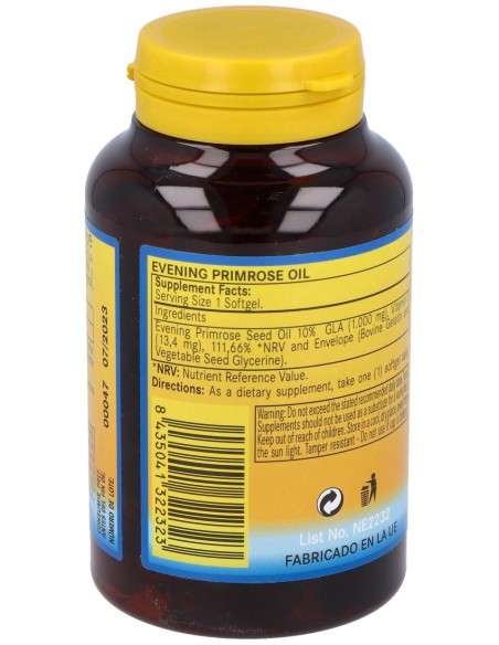 Aceite De Onagra 1000Mg. (10% Gla) 100Perlas de Nature Essential