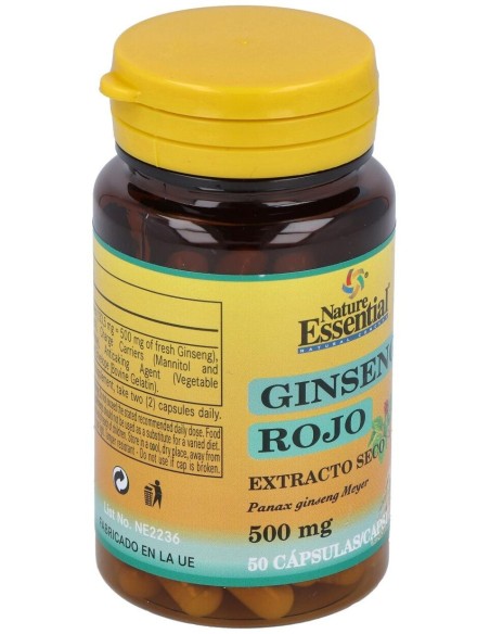 Ginseng Rojo 500Mg. 50Cap. de Nature Essential
