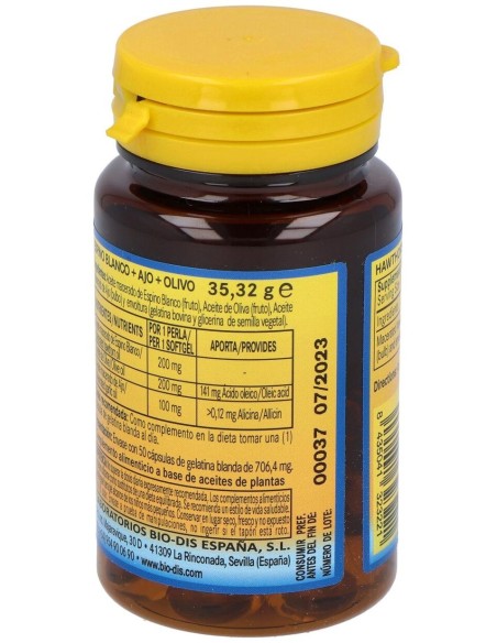 Espino Blanco + Ajo +Olivo 500Mg. 50Perlas de Nature Essential