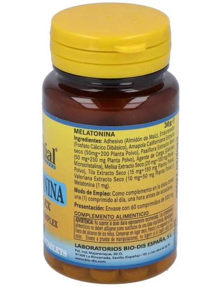 Melatonina Complex 1Mg. 60Comp. de Nature Essential