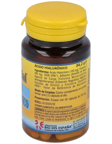 Acido Hialuronico 100Mg. 60Cap. de Nature Essential