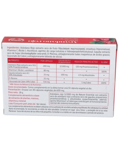 Arandano Rojo (Ext Seco 120 Proantocianidas) 30Cap de Nature Essential