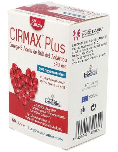 Cirmax (Krill Oil) 590Mg. 60Perlas de Nature Essential