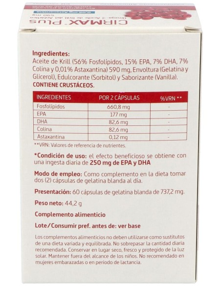 Cirmax (Krill Oil) 590Mg. 60Perlas de Nature Essential