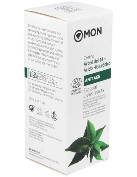 Crema Facial Arbol Del Te Y Ac. Hialur. 50Ml. Bio de Mondeconatur