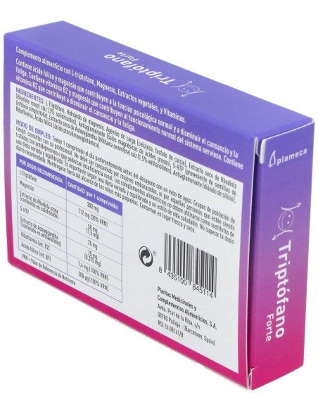 Triptófano Forte 30 Comprimidos de Plameca