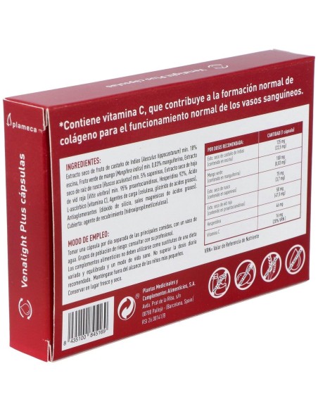 Venalight Plus Cápsulas  30 Cápsulas Vegetales de Plameca