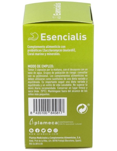 Esencialis 60 Cápsulas Vegetales de Plameca