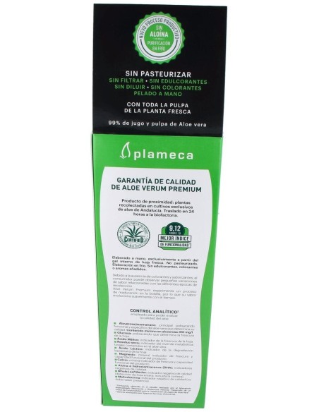 Aloe Verum Premium Sin Aloina 1 Litro de Plameca