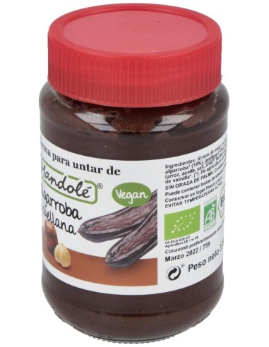 Crema De Algarroba Y Avellana 375Gr. Bio de Mandole