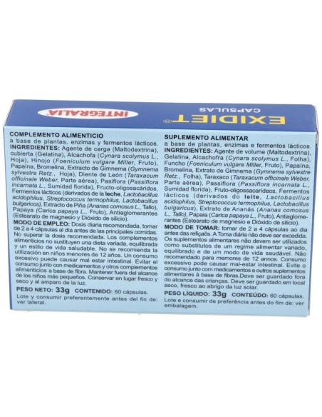 Exidiet Vientre Plano 60Cap. de Integralia