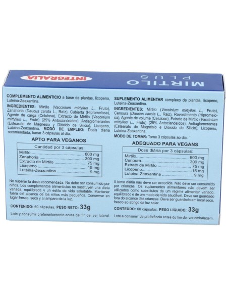 Mirtilo Plus 60Cap. de Integralia