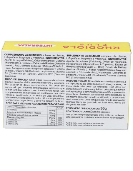 Rhodiola Plus 60Cap. de Integralia