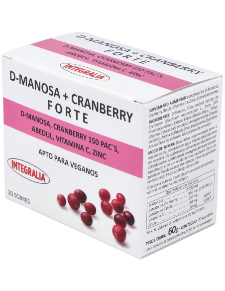 D-Manosa + Cranberry Plus 20Sbrs. de Integralia