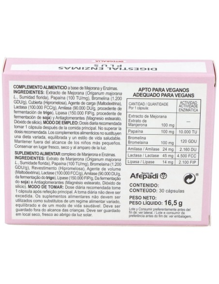 Digestial Enzimas Plus 30Cap. de Integralia
