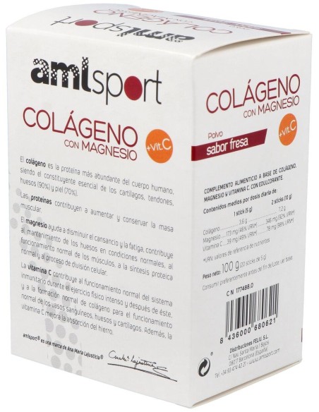 Colageno Con Magnesio Y Vit.C Fresa 20Sti Amlsport de Ana Maria Lajusticia