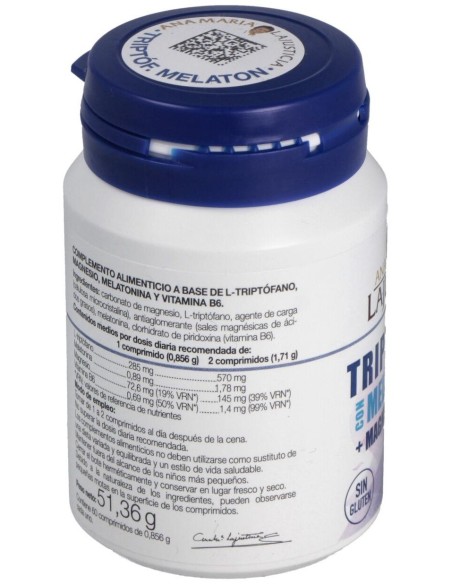 Triptofano Con Melatonina+Mg+Vit. B6 60Comp. de Ana Maria Lajusticia