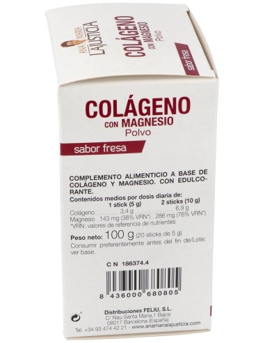 Colageno Con Magnesio Sabor Fresa 20Sticks de Ana Maria Lajusticia