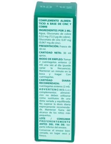 Oligogluco-Zn-Cu Zinc-Cobre 30Ml. de Equisalud