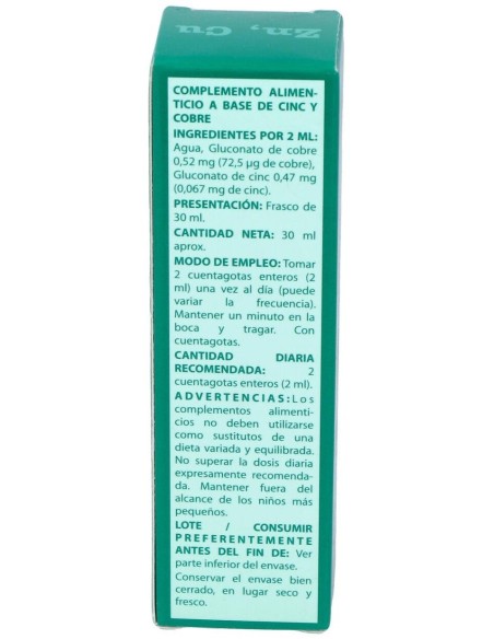 Oligogluco-Zn-Cu Zinc-Cobre 30Ml. de Equisalud