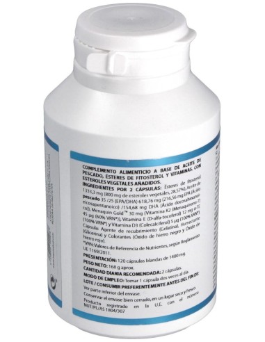 Omega 3 Esteroles Vegetales Vit K2, D3, E 120Cap de Equisalud