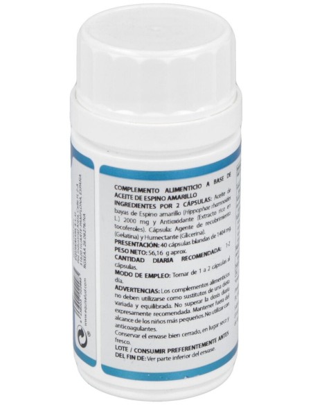 Omega 7 1000Mg. Aceite Bayas Espino Amarillo 40Cap de Equisalud