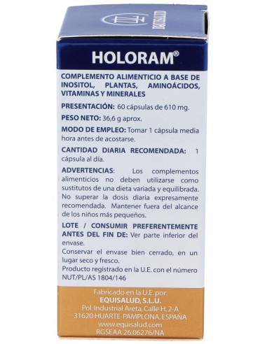 Holoram Dormisol 60Cap. de Equisalud