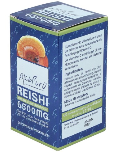 Reishi 6500Mg. 60Cap. Estado Puro de Tongil