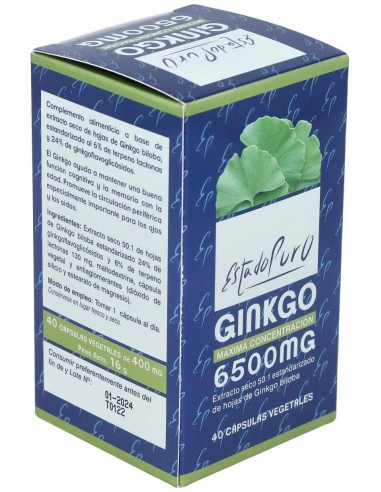Ginkgo 6500Mg. 40Cap. Estado Puro de Tongil