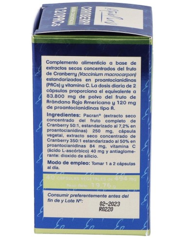 Cranberry 120 Pacs 40Cap. Estado Puro de Tongil