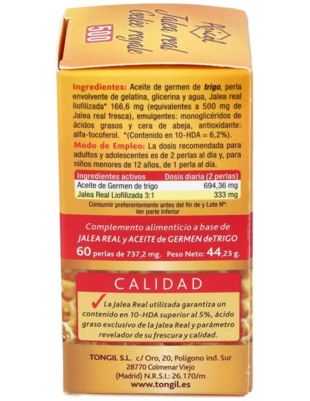 Apicol Jalea Real 500Gr. 60Perlas de Tongil