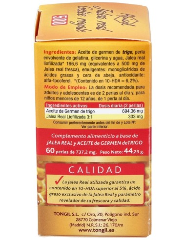 Apicol Jalea Real 500Gr. 60Perlas de Tongil