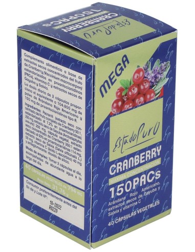 Cranberry Mega150 Pacs  40Cap. Estado Puro de Tongil