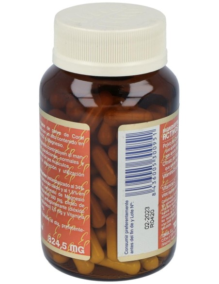 Calcio Coral+Vit D3+Mg 120Cap. Estado Puro de Tongil