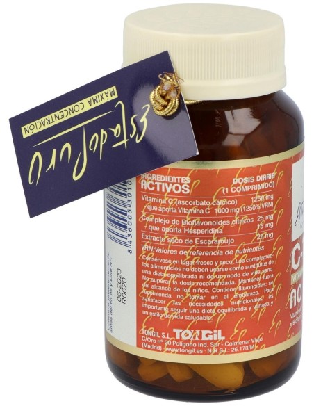 Vitamina C-1000 No Acida 100Comp. Estado Puro de Tongil