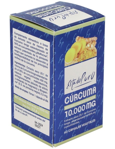 Curcuma 10.000Mg. 40Cap. Estado Puro de Tongil